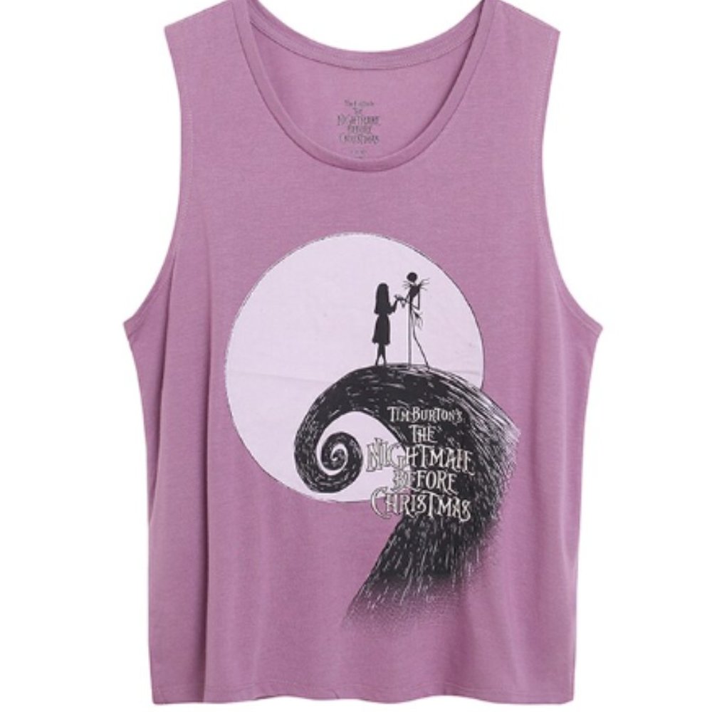 Tim Burton Nightmare before Christmas sleeveless crop tee shirt